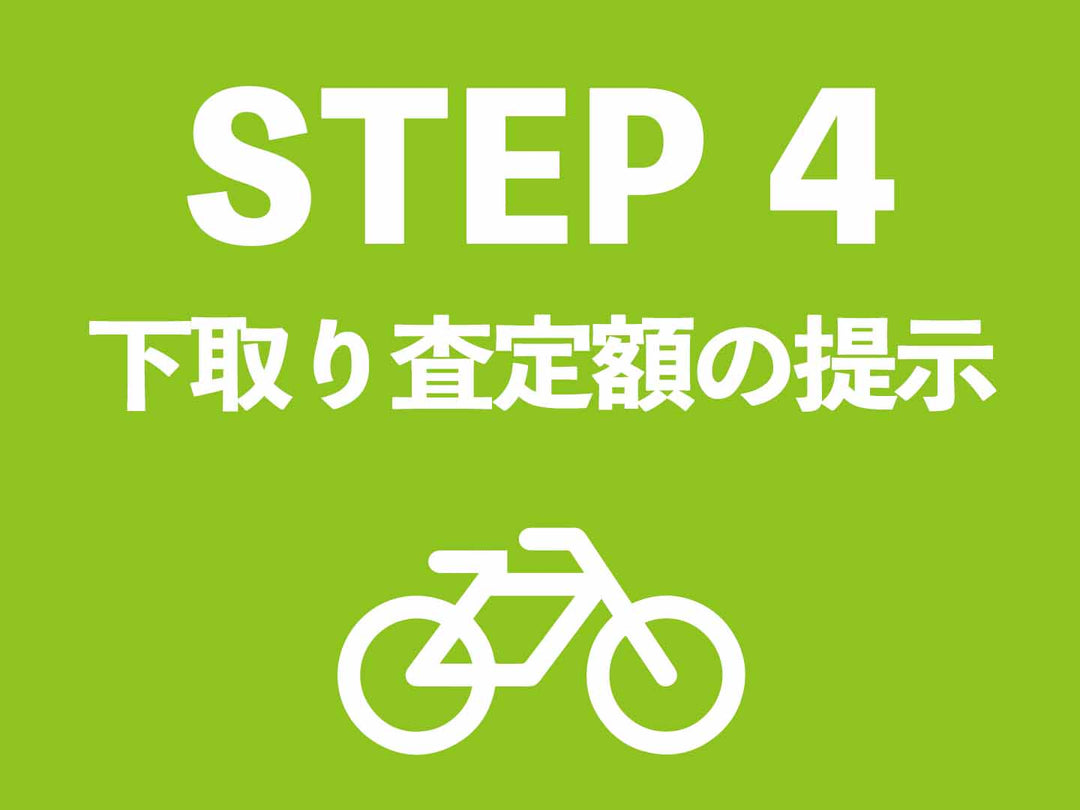 タイトル画像「Step 04 下取り査定額の提示」