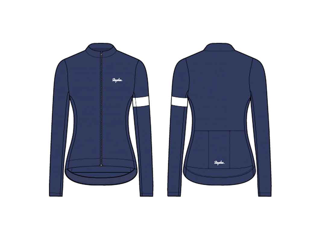Rapha Core Thermal Long Sleeve women's Cycling Jersey women(ラファ コア サーマル ロング スリーブ ウィメンズ サイクリング ジャージ)のネイビーカラー