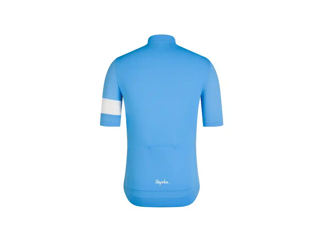 Rapha Core Lightweightサイクリングジャージ ライトブルーホワイトの背中側