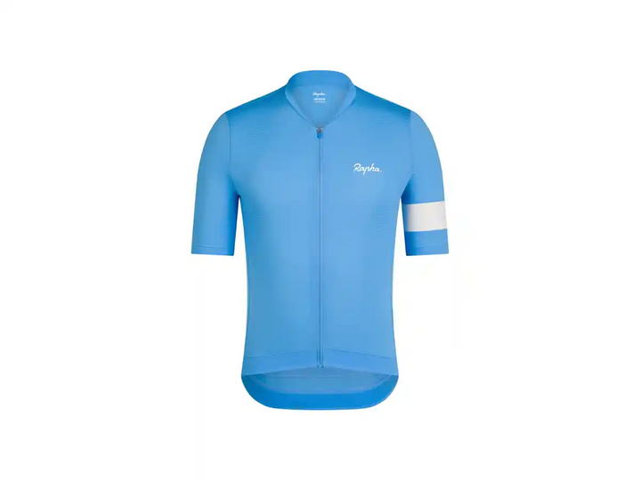 Rapha Core Lightweightサイクリングジャージ ライトブルーホワイトの前側
