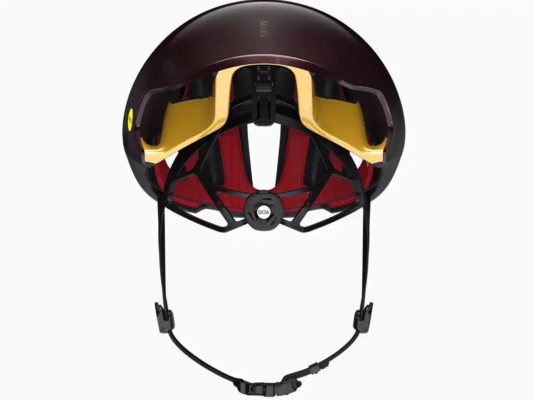 TREK Ballista MIPS Asiafitヘルメット カラー:Black/Red (dark) 真後ろから