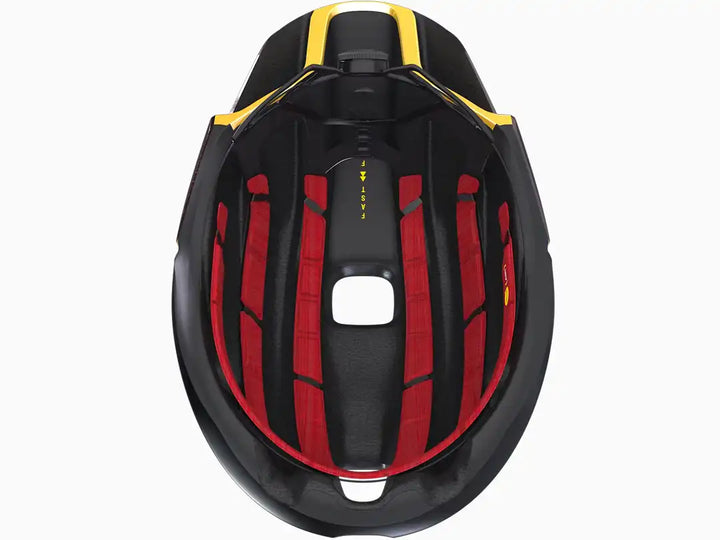 TREK Ballista MIPS Asiafitヘルメット カラー:Black/Red (dark) MIPSのパッドがついたヘルメット内側