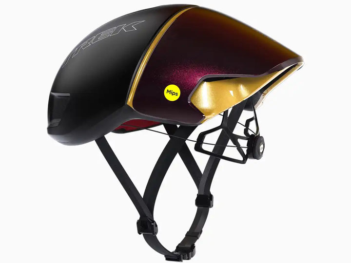 TREK Ballista MIPS Asiafitヘルメット カラー:Black/Red (dark) 左斜め後ろからのアングル