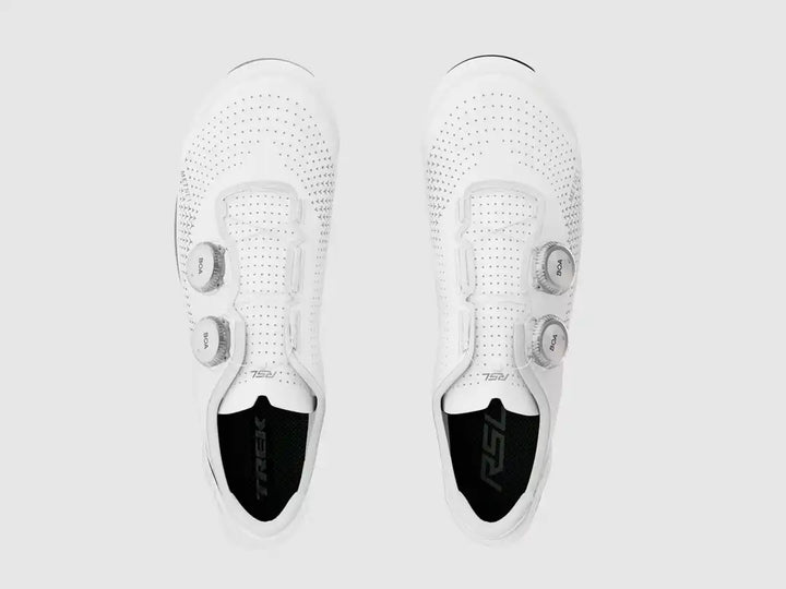 Trek RSLロードサイクリングシューズ カラー:White/Silver 真上から