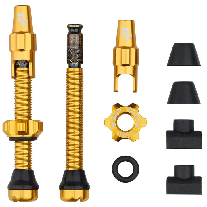 Wolf Tooth Tubeless Valve Stem Kit 44mm for Clik Valve (ウルフトゥース チューブレスバルブ クリックバルブ 44mm)ゴールド