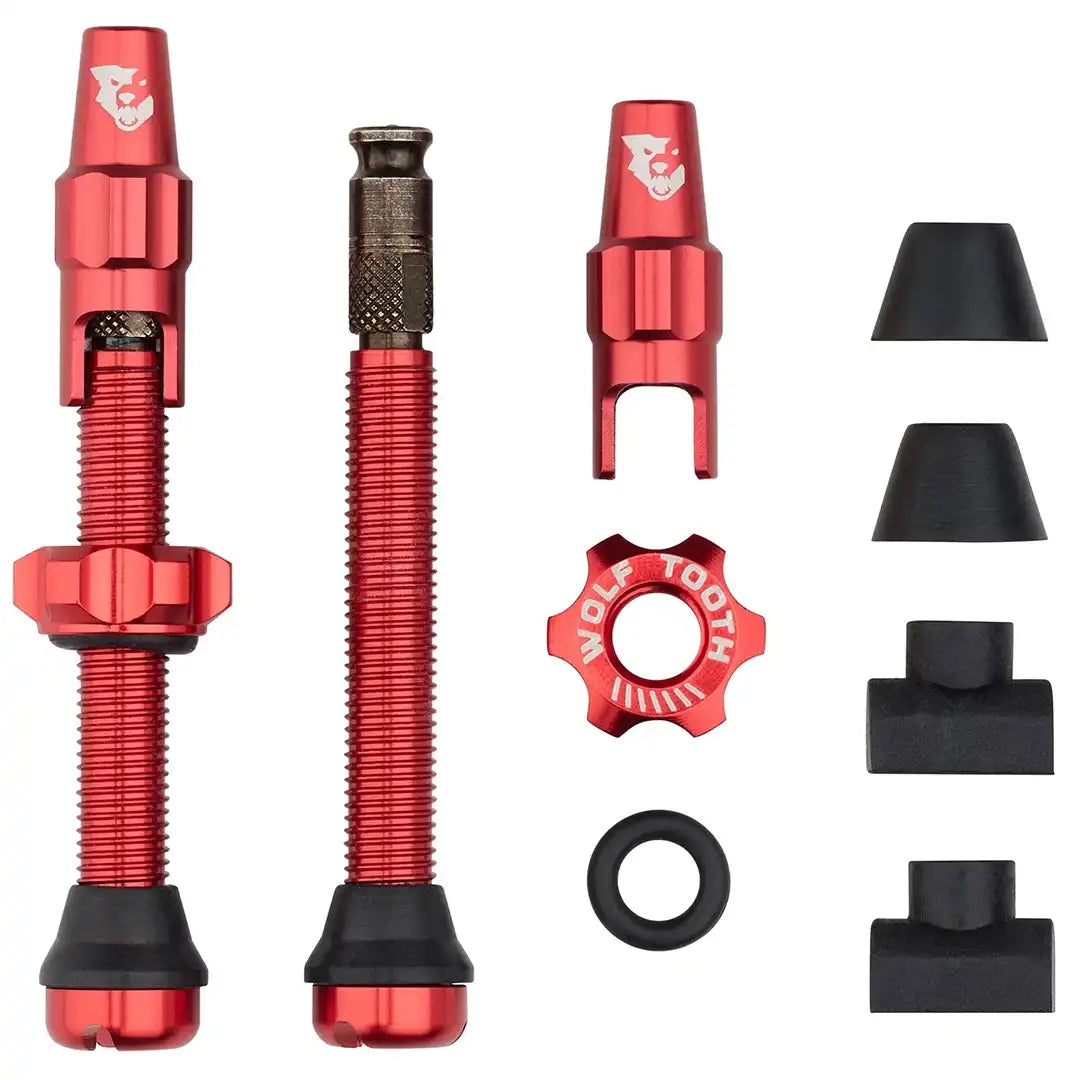 Wolf Tooth Tubeless Valve Stem Kit 44mm for Clik Valve (ウルフトゥース チューブレスバルブ クリックバルブ 44mm)レッド