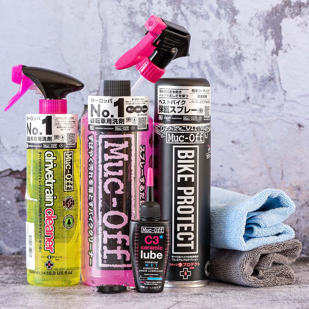 Muc-Off 洗車ケミカル４点+マイクロファイバーウェス2枚セット Wetルブver. – バイクプラス