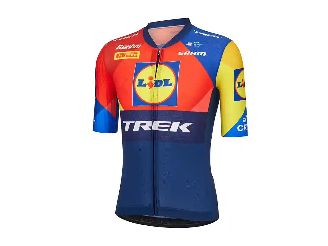 Santini Lidl-Trek RSLチームジャージ：斜め前側から