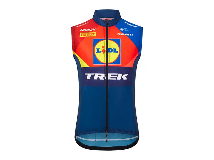 Santini Lidl-Trekチームレプリカレースウィンドベスト:前側デザイン