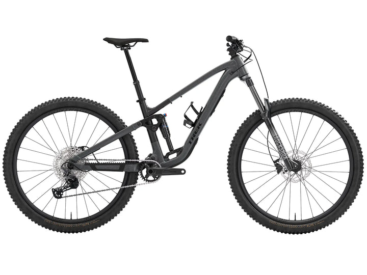 モデル名：Fuel EX 5 Gen 7、カラー名：Lithium Grey/Trek Black Splatter、年式：2026年モデル
