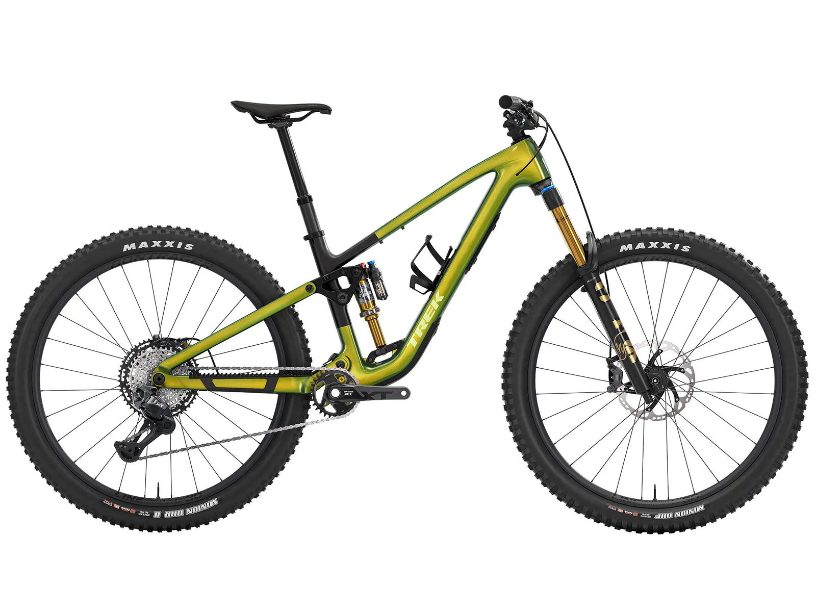 ブランド名：TREK、モデル名：fuel ex 9.8 xt di2 gen 7、年式：2026年、カラー：Gloss Chameleon Green Matte Black