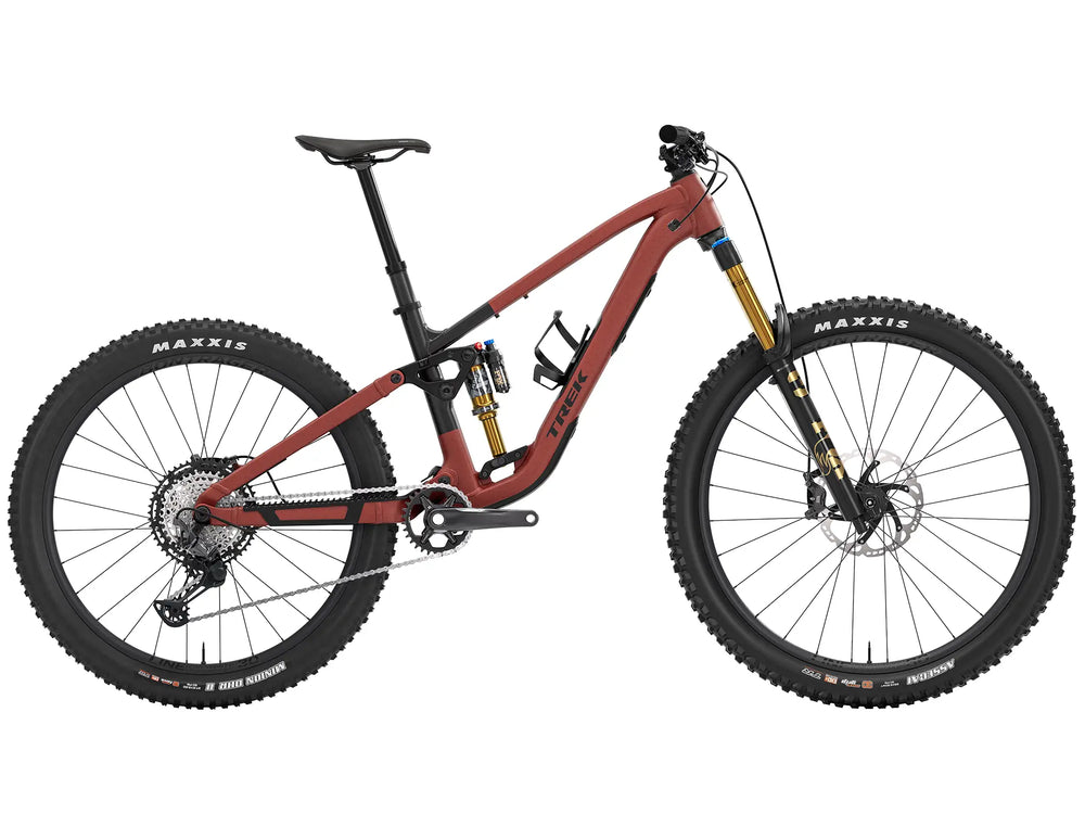 ブランド名：TREK、モデル名：fuel mx 9 xt gen 7、年式：2026年、カラー：Matte Sedona Red Pennyflake Splatter