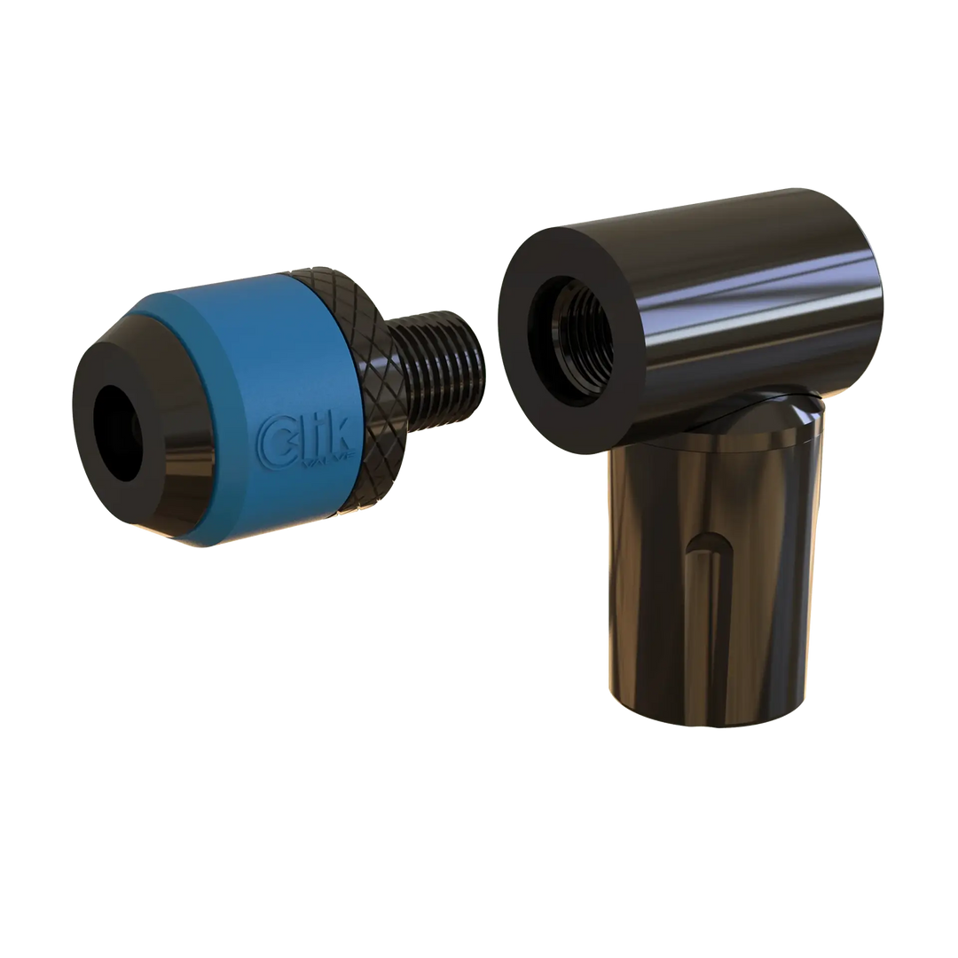 Clik 2-in-1 Right Angled Pump Head & Removeable Pump Adapter (Aluminum)ポンプヘッド