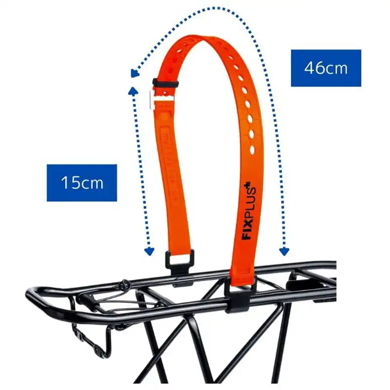 メーカー：Fixplus 商品名：ラックパックストラップ 46㎝と15㎝の各バンドの長さ説明