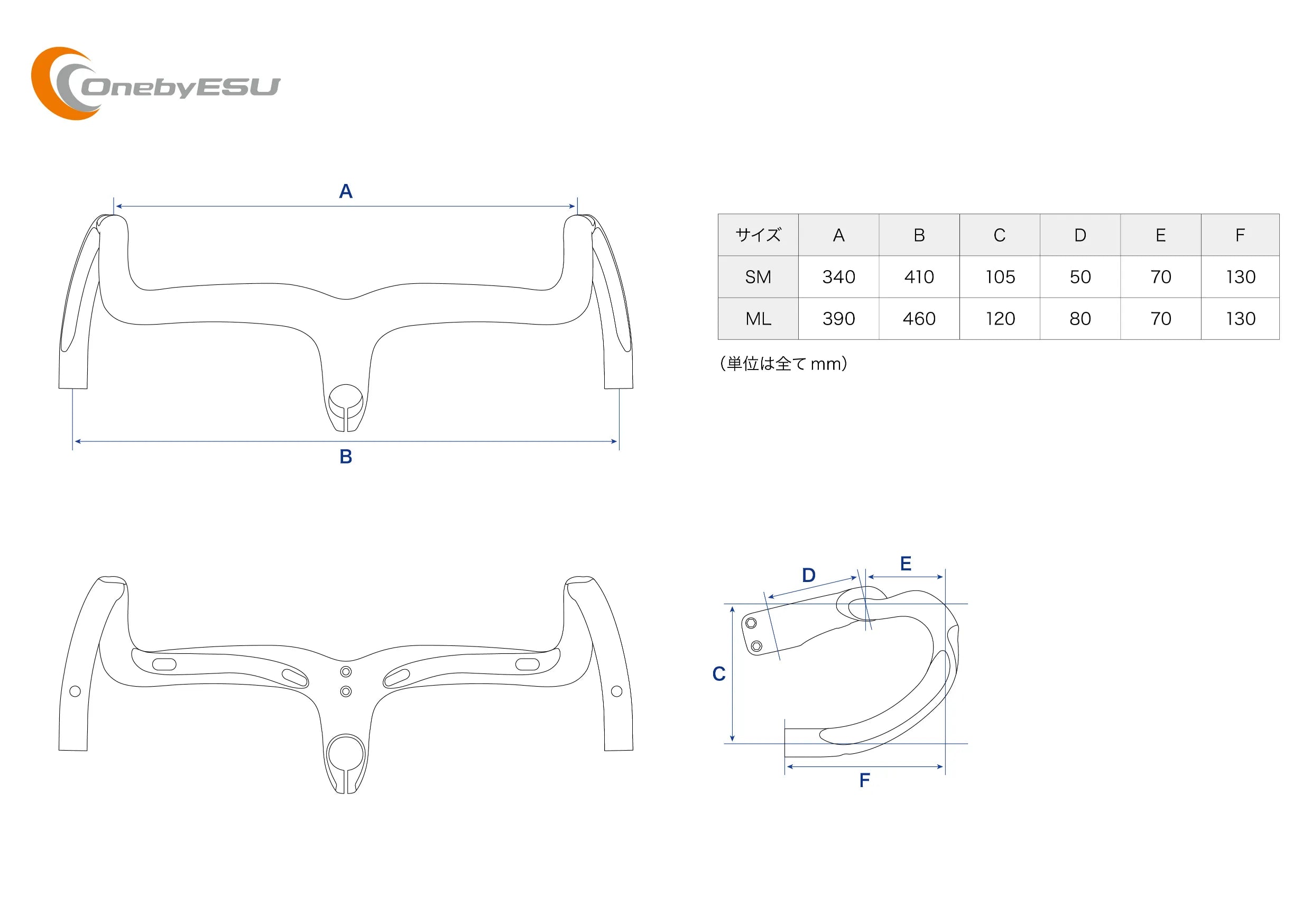 OnebyESU(ワンバイエス)グランベース ステム一体型ハンドル