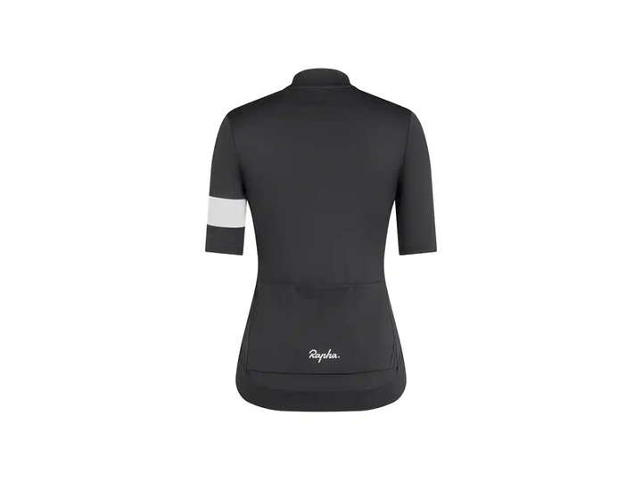 Rapha Coreウィメンズサイクリングジャージ ブラックホワイト背中側