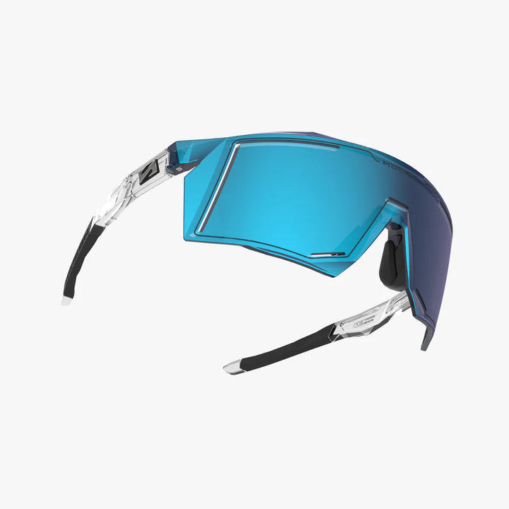 SCICON SPORTS アイウェアAEROSTORM カラー：マルチミラーブルー　斜め前下から