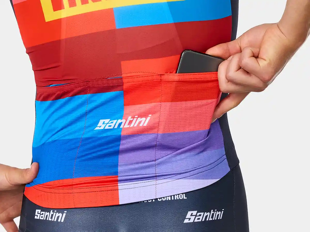 Santini Trek Factory Racing メンズ チームレプリカ サイクリング Santini Trek Factory Racing メンズ チームレプリカ サイクリング