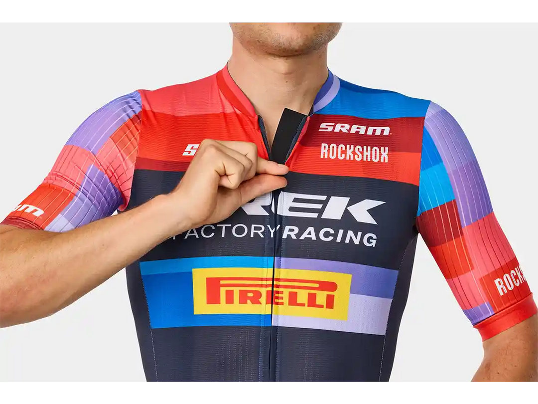 Santini Trek Factory Racing メンズ チームレプリカ サイクリングジャージ 前面ジッパー