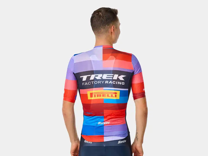 Santini Trek Factory Racing メンズ チームレプリカ サイクリングジャージ 背面デザイン