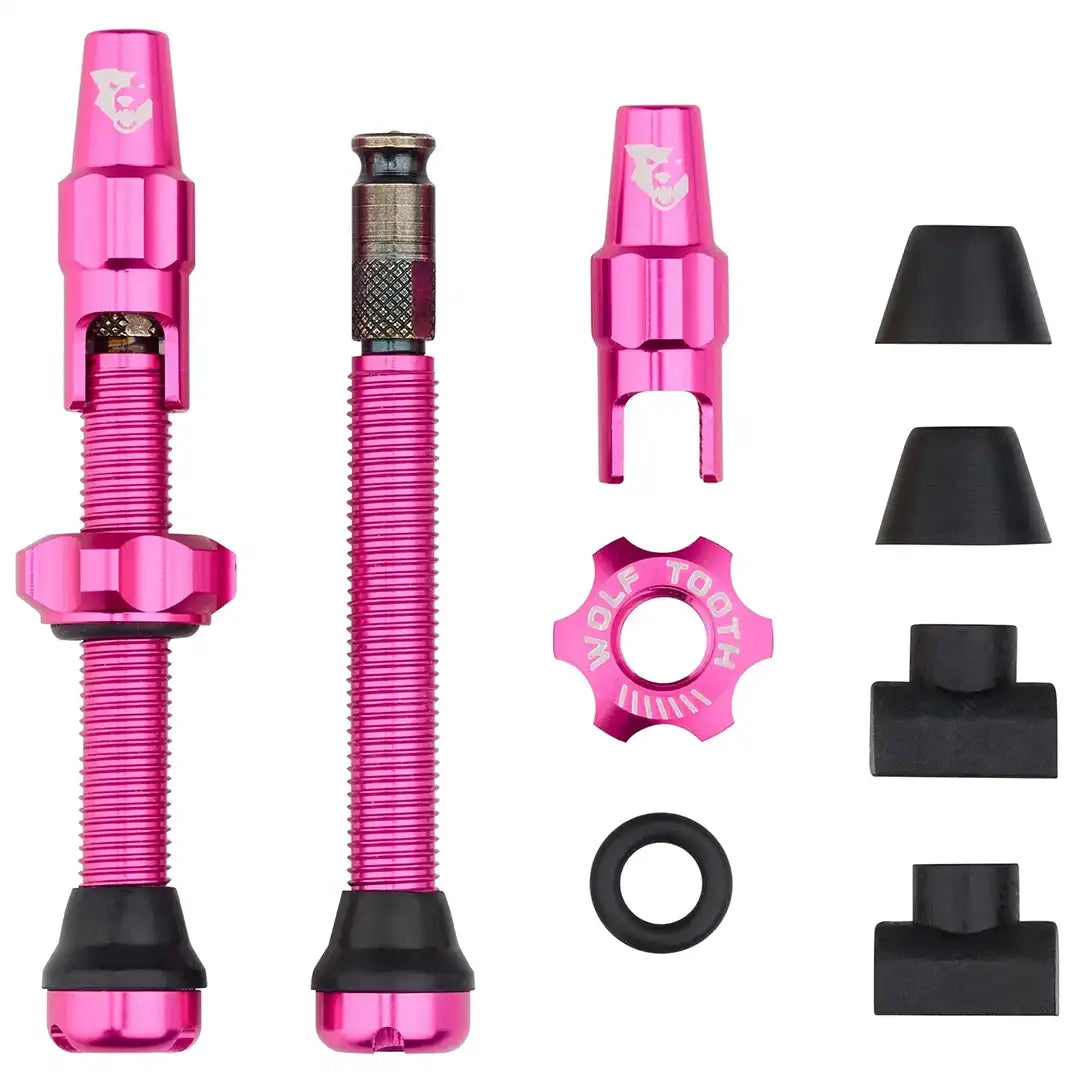 Wolf Tooth Tubeless Valve Stem Kit 44mm for Clik Valve （ウルフトゥース チューブレスバルブ クリックバルブ 44mm）ピンク