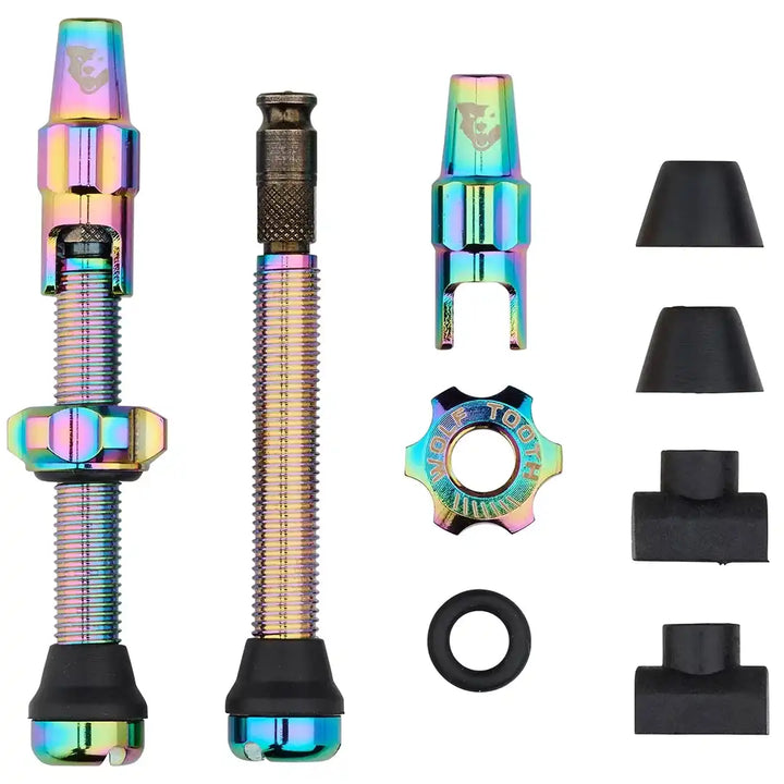 Wolf Tooth Tubeless Valve Stem Kit 44mm for Clik Valve （ウルフトゥース チューブレスバルブ クリックバルブ 44mm）レインボー