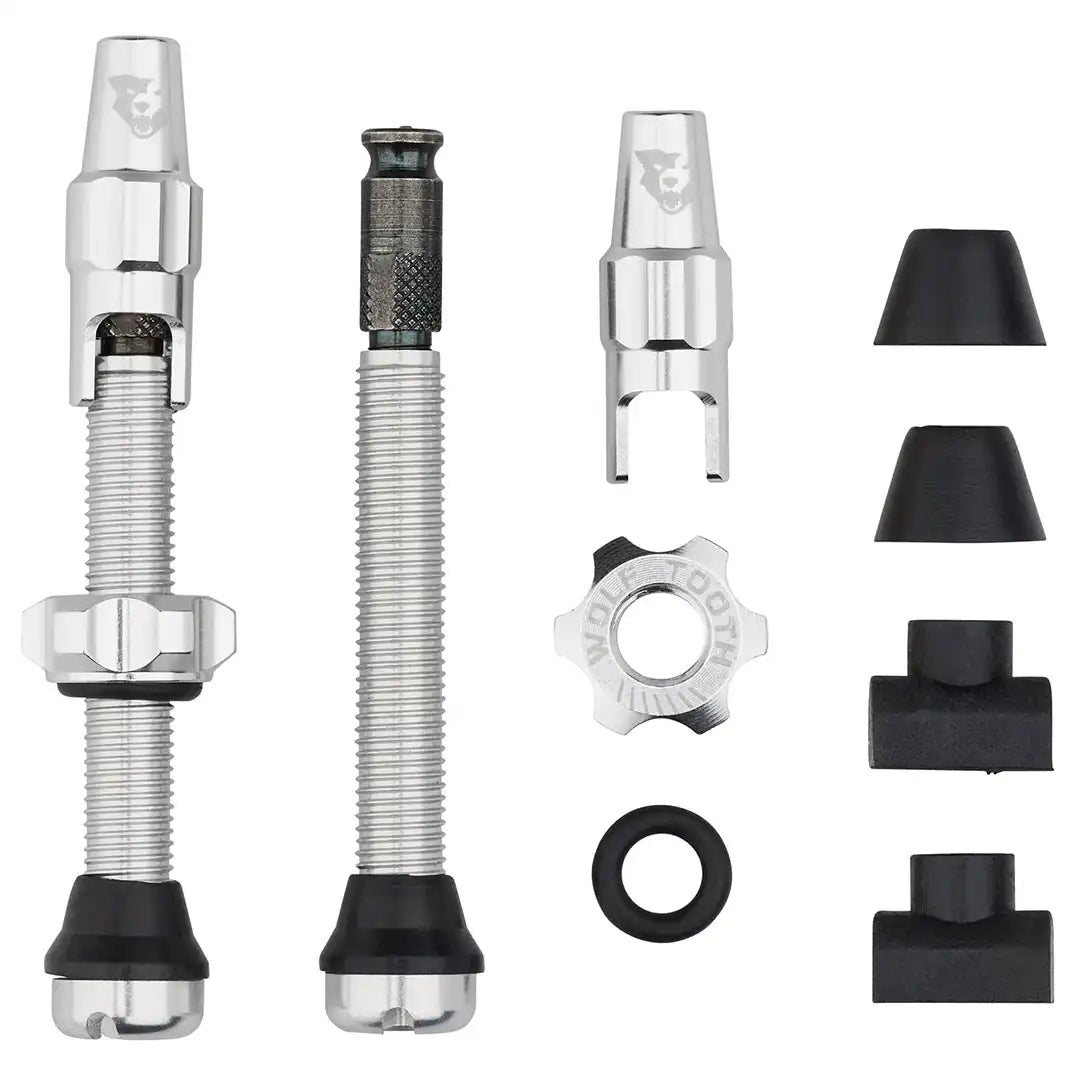 Wolf Tooth Tubeless Valve Stem Kit 44mm for Clik Valve （ウルフトゥース チューブレスバルブ クリックバルブ 44mm）シルバー