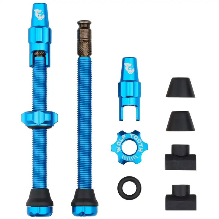Wolf Tooth Tubeless Valve Stem Kit for Clik Valve 60mm（ウルフトゥース チューブレスバルブ60㎜ クリックバルブ）ブルー