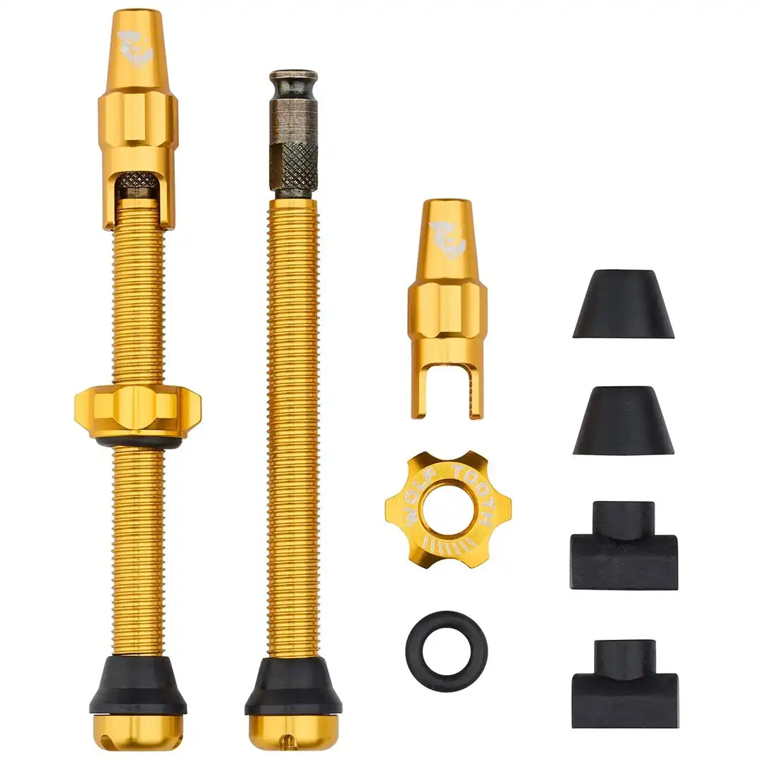 Wolf Tooth Tubeless Valve Stem Kit for Clik Valve 60mm（ウルフトゥース チューブレスバルブ60㎜ クリックバルブ）ゴールド