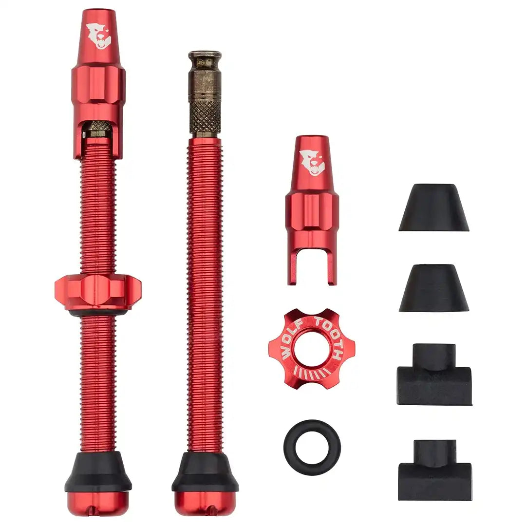 Wolf Tooth Tubeless Valve Stem Kit for Clik Valve 60mm（ウルフトゥース チューブレスバルブ60㎜ クリックバルブ）レッド