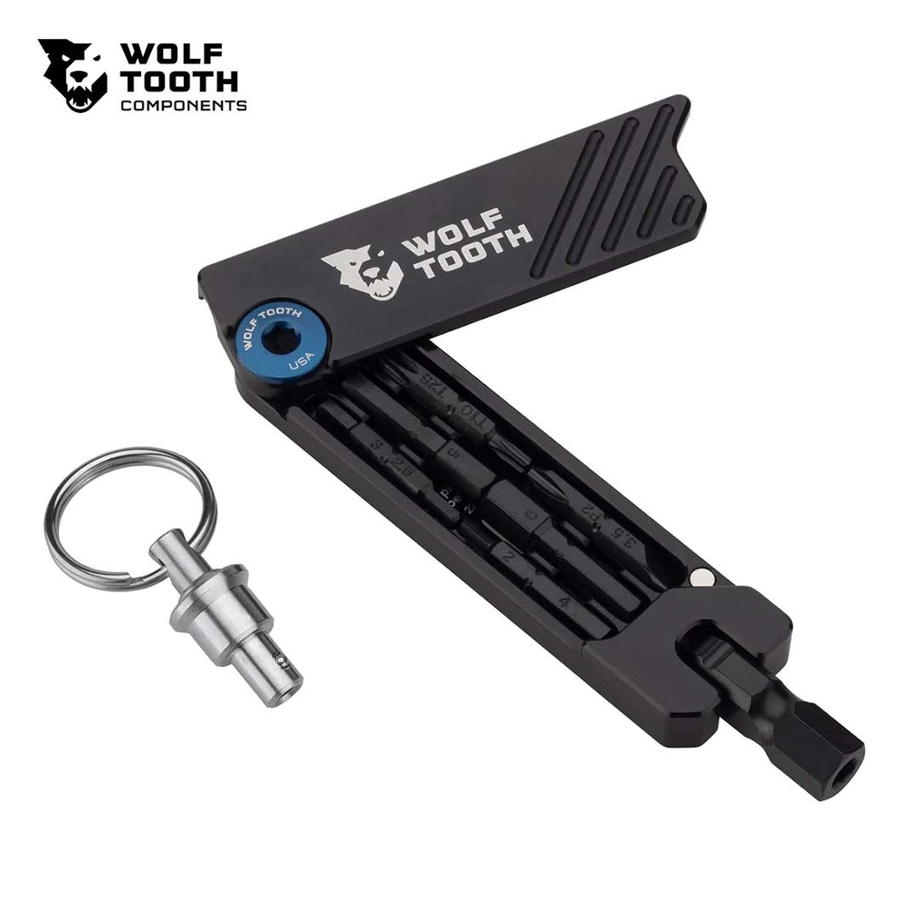 Wolf tooth 6-Bit Hex Wrench Multi-tool With Keychain（ウルフトゥース 6ビット ヘックスレンチ マルチツール キーホルダータイプ）のブルー